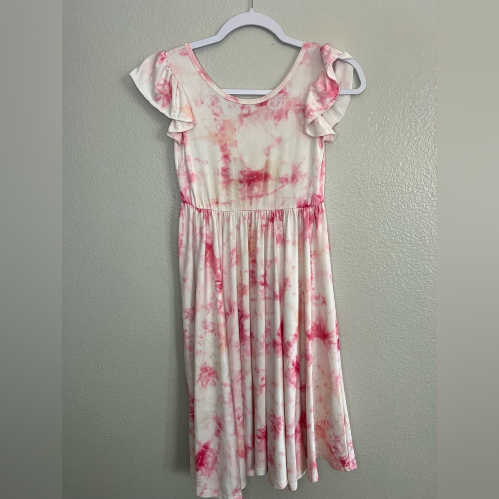 Dot Dot Smile pink and white dress tie dye